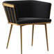 Caily Gold Dining Armchair in Abbington Black
